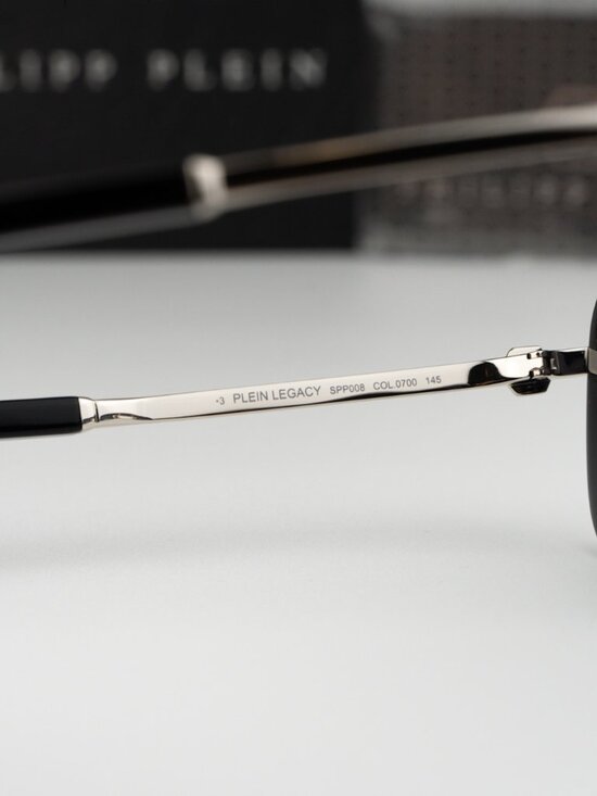 Philipp Plein Women Sunglasses Black Grey Pilot SPP008M 0700 NEW AUTHENTIC main image 6